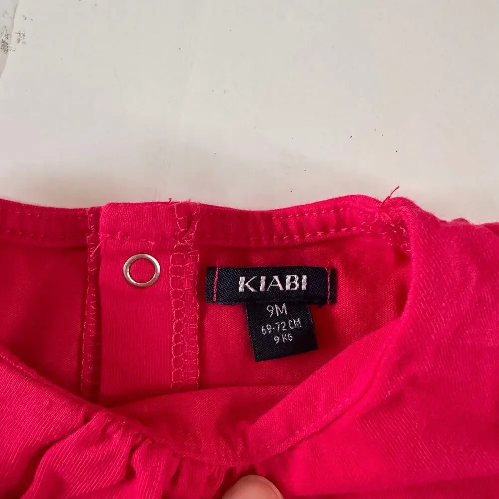 Kiabi Girls' Pink Ruffle Tank Top - Perfect for Summer! Size 9 months